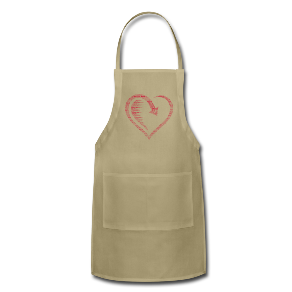 Wealthy Soul Heart Adjustable Apron - khaki