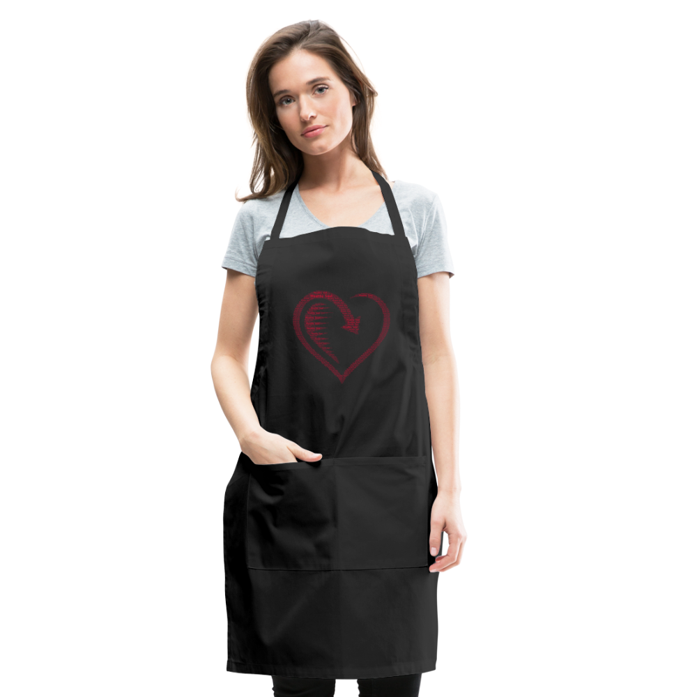 Wealthy Soul Heart Adjustable Apron - black