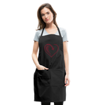 Wealthy Soul Heart Adjustable Apron - black