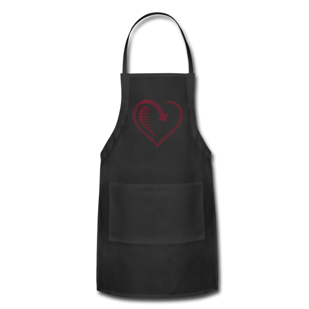 Wealthy Soul Heart Adjustable Apron - black