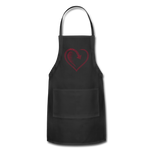 Wealthy Soul Heart Adjustable Apron - black