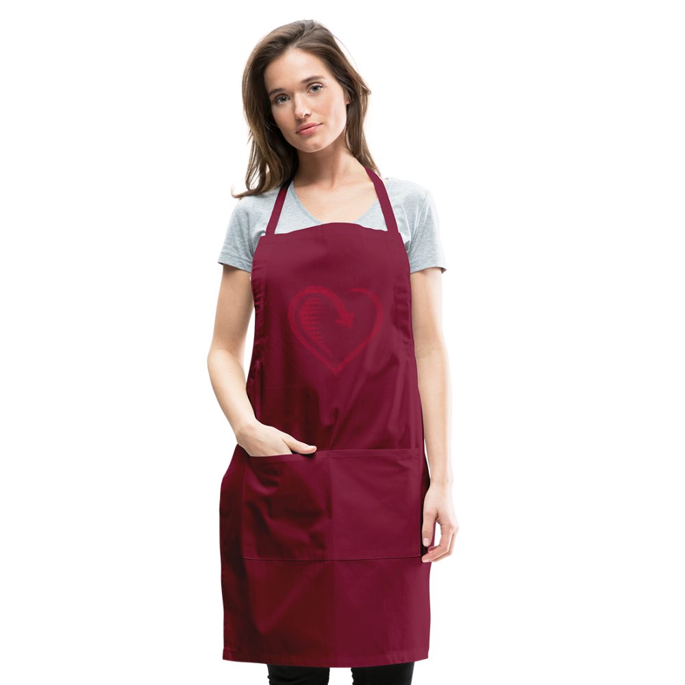 Wealthy Soul Heart Adjustable Apron - burgundy