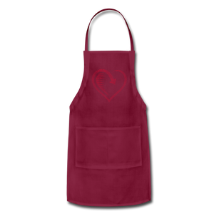 Wealthy Soul Heart Adjustable Apron - burgundy