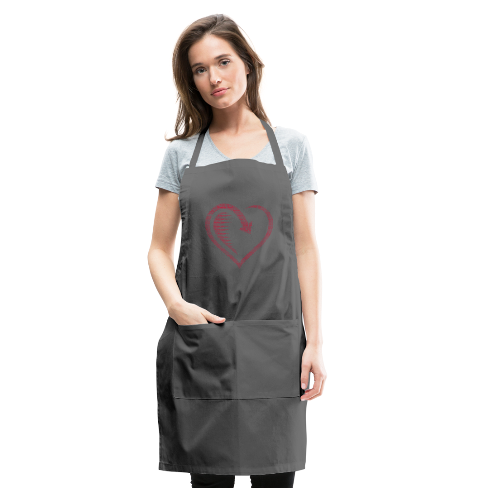 Wealthy Soul Heart Adjustable Apron - charcoal