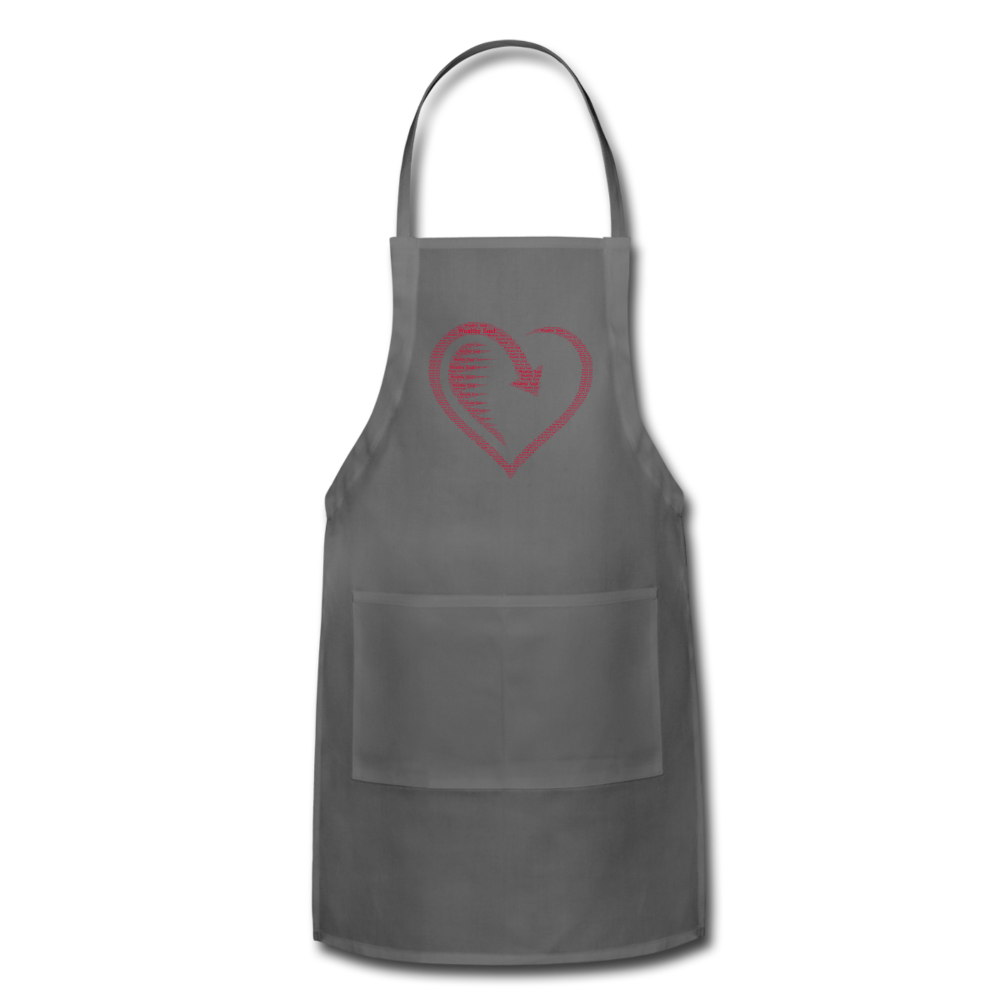 Wealthy Soul Heart Adjustable Apron - charcoal