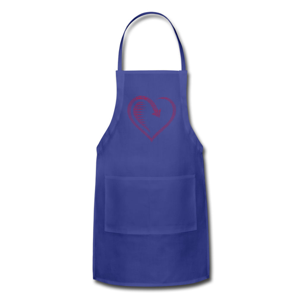 Wealthy Soul Heart Adjustable Apron - royal blue