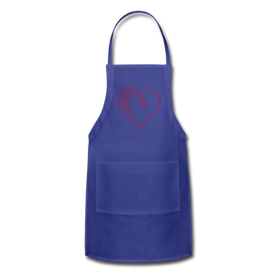 Wealthy Soul Heart Adjustable Apron - royal blue