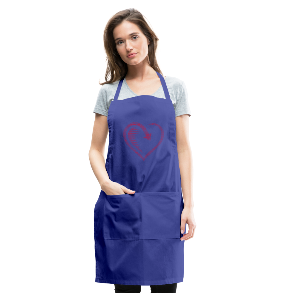 Wealthy Soul Heart Adjustable Apron - royal blue