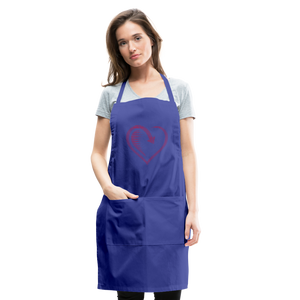 Wealthy Soul Heart Adjustable Apron - royal blue