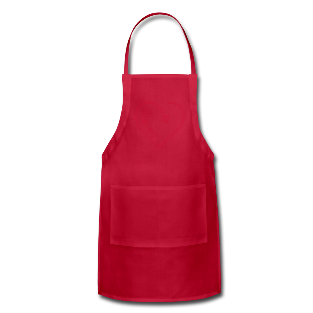 Wealthy Soul Heart Adjustable Apron - red