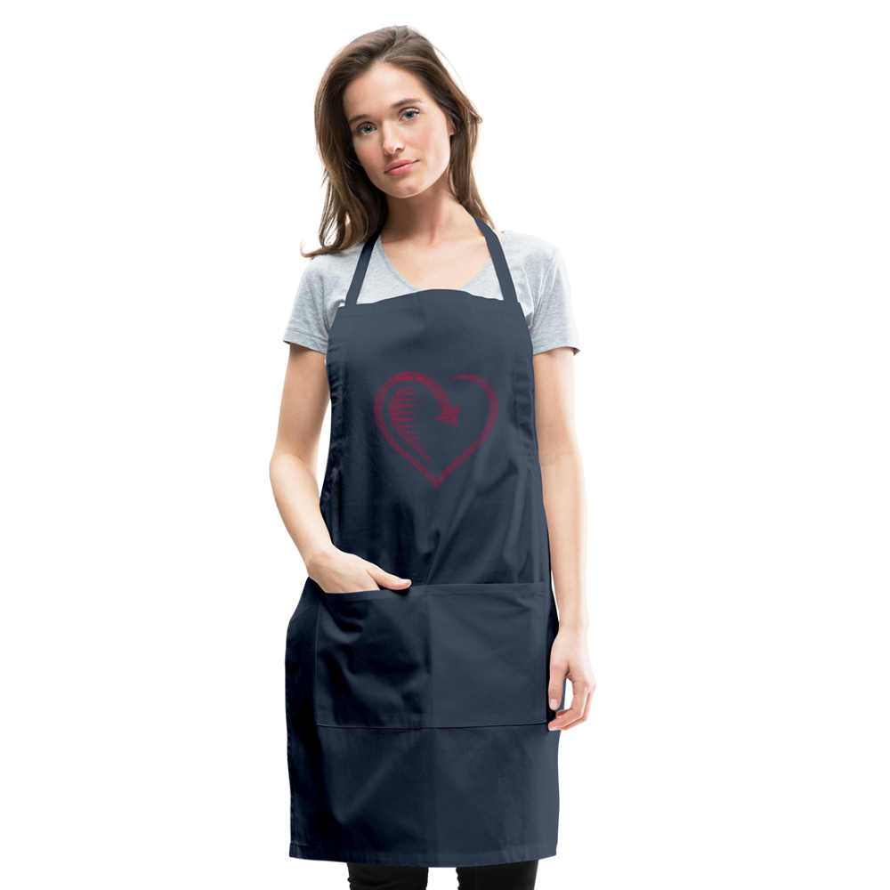 Wealthy Soul Heart Adjustable Apron - navy