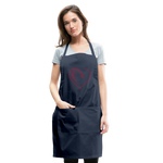 Wealthy Soul Heart Adjustable Apron - navy