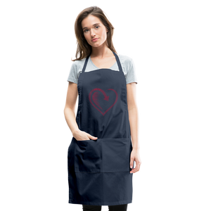 Wealthy Soul Heart Adjustable Apron - navy