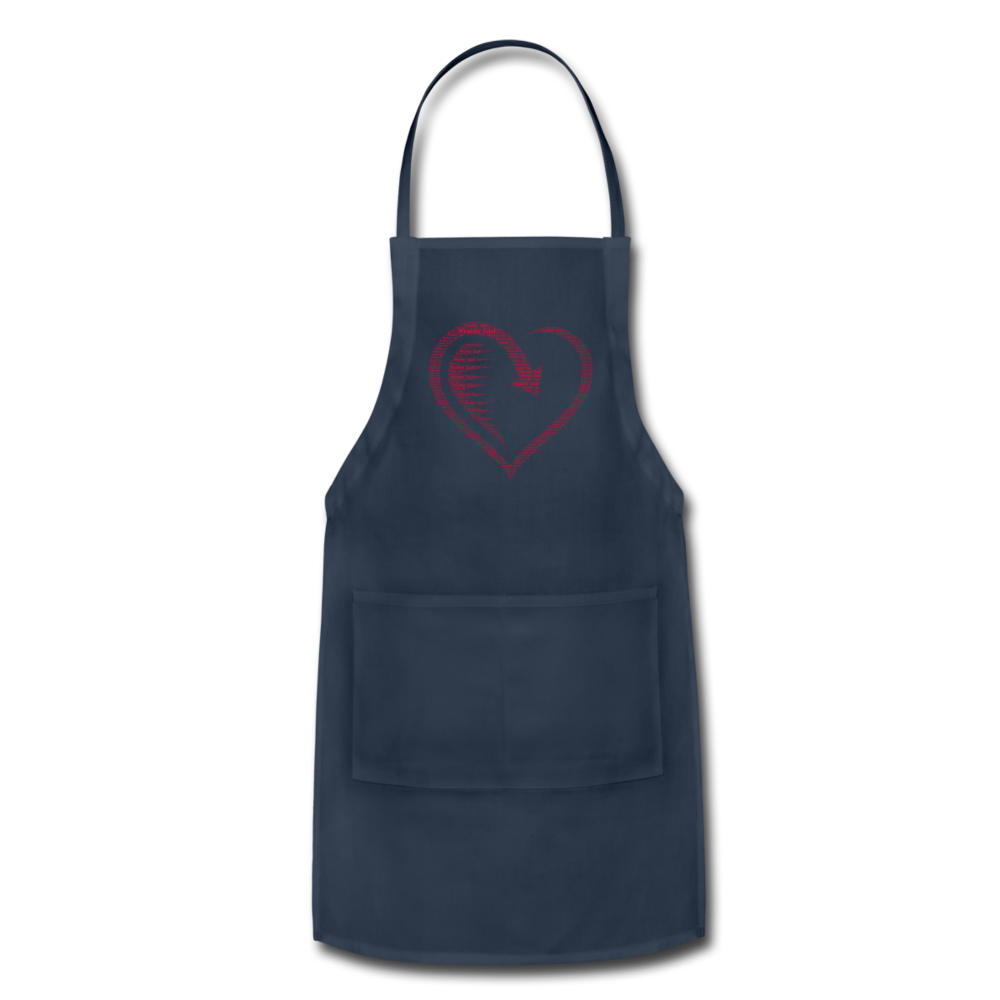 Wealthy Soul Heart Adjustable Apron - navy