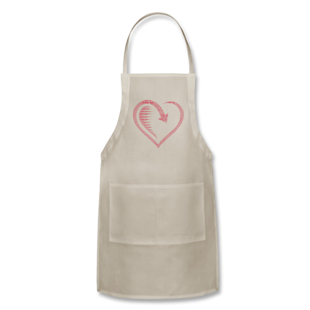 Wealthy Soul Heart Adjustable Apron - natural