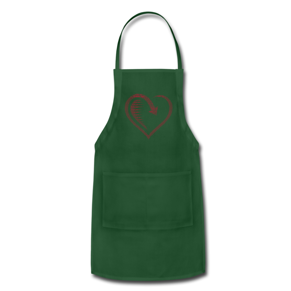 Wealthy Soul Heart Adjustable Apron - forest green