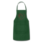 Wealthy Soul Heart Adjustable Apron - forest green