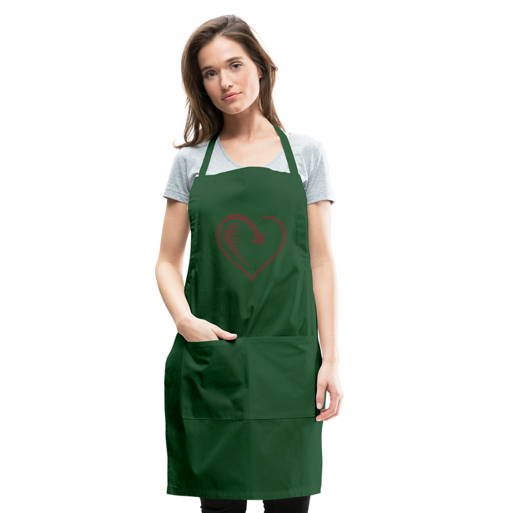 Wealthy Soul Heart Adjustable Apron - forest green