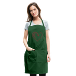 Wealthy Soul Heart Adjustable Apron - forest green