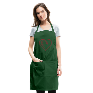 Wealthy Soul Heart Adjustable Apron - forest green