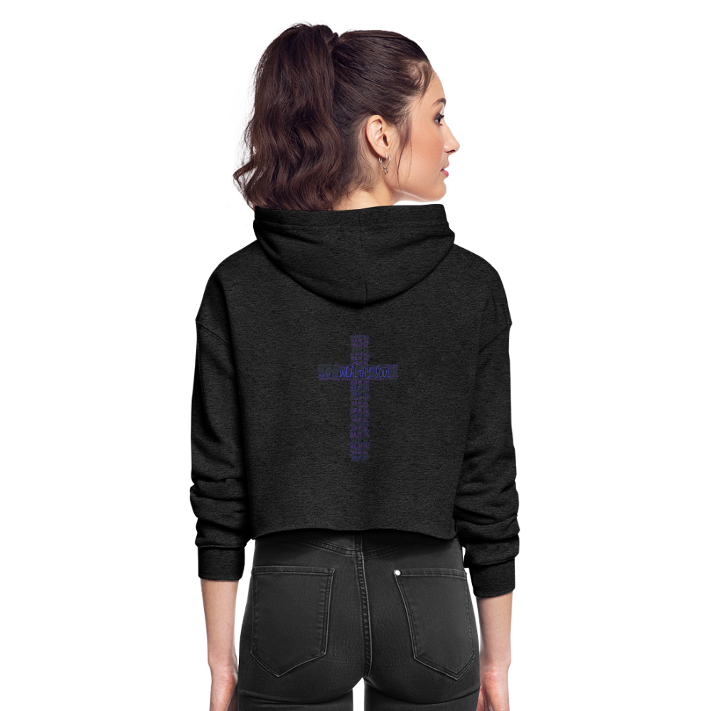 Women's Cropped Hoodie - deep heather