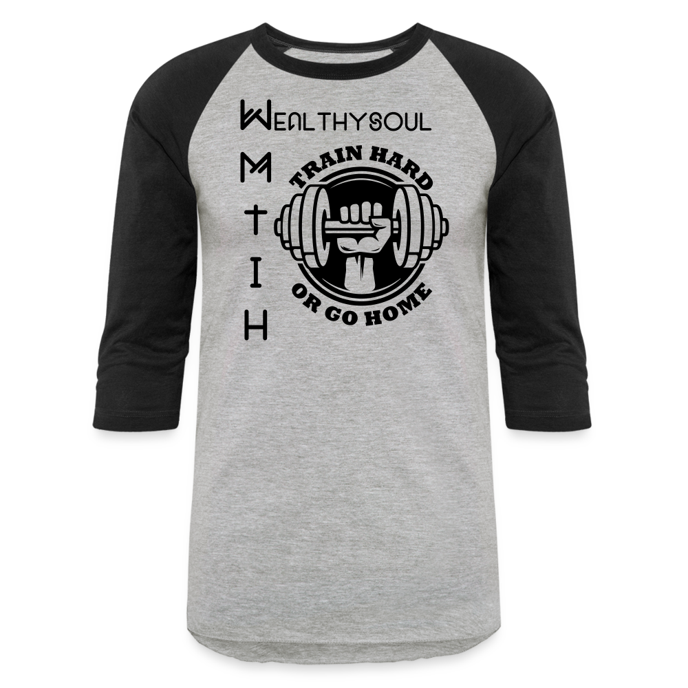 Wealthy Soul Baseball T-Shirt - heather gray/black