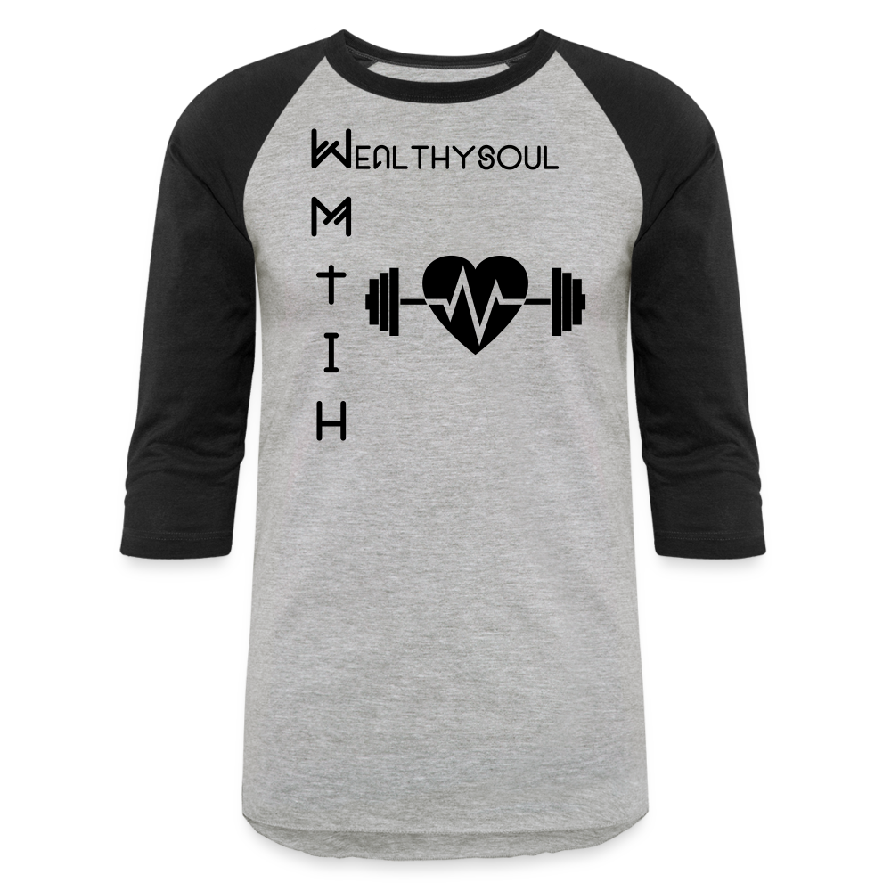 Wealthy Soul Baseball T-Shirt - heather gray/black