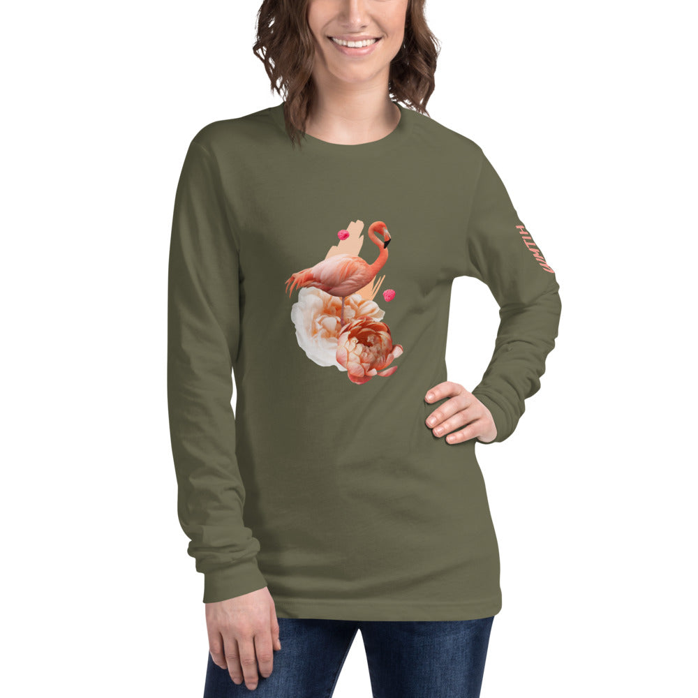 Wealthy Soul Flamingo Unisex Long Sleeve Tee