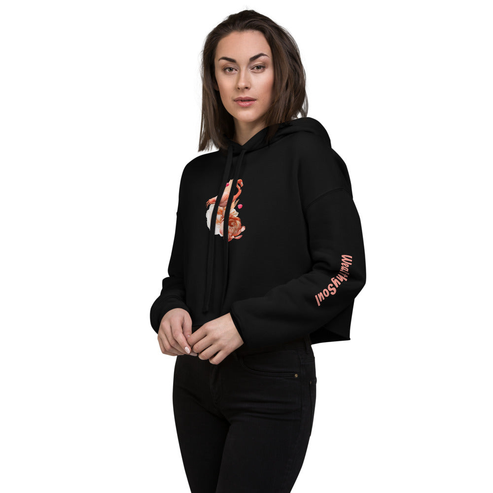 Wealthy Soul Flamingo Crop Hoodie